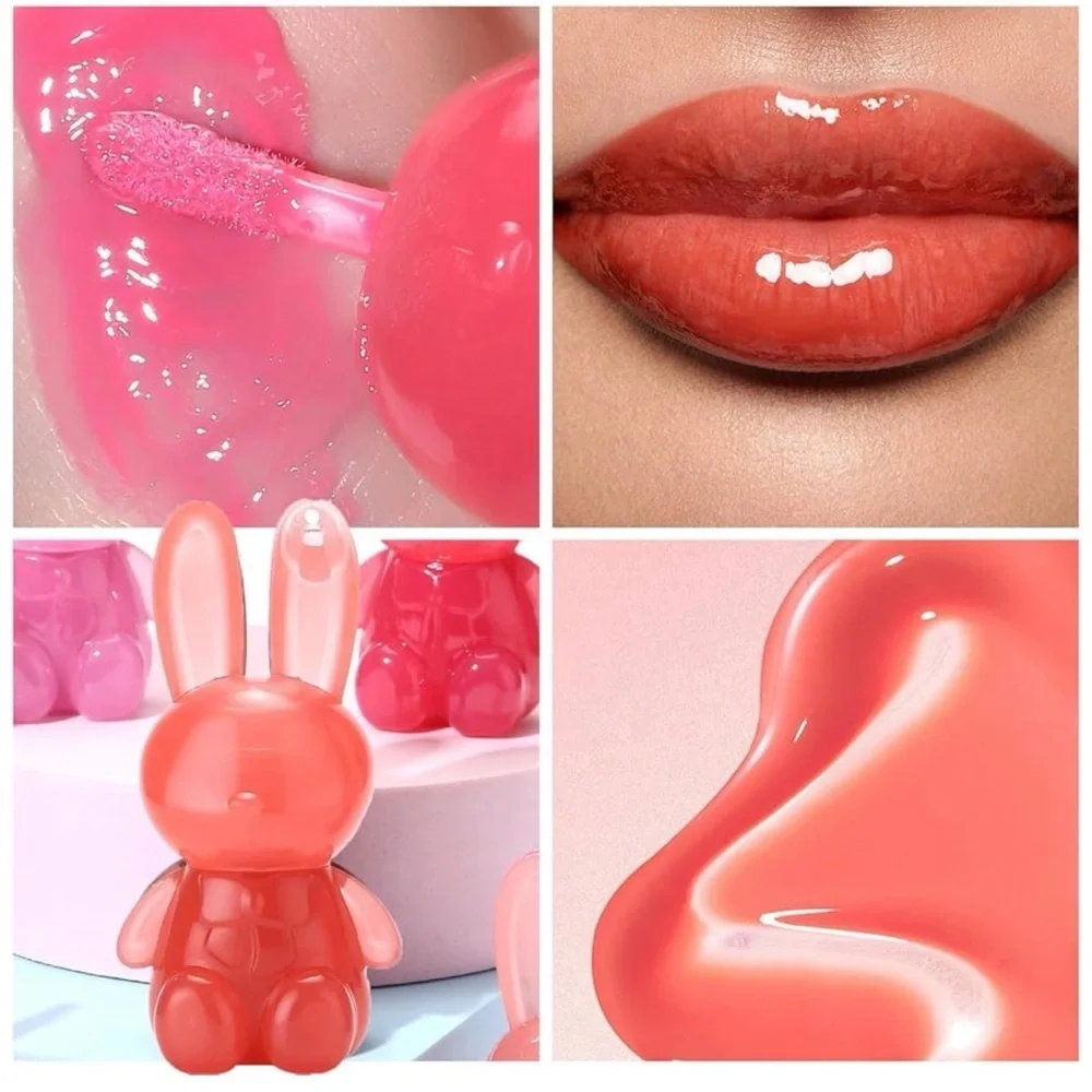 Cute Bunny Lip Tint Keychain Set